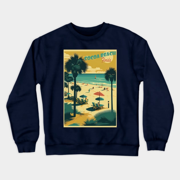 World Famous Cocoa Beach Crewneck Sweatshirt by GreenMary Design